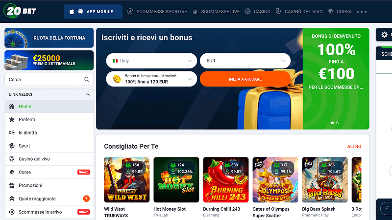 20Bet casino non AAMS